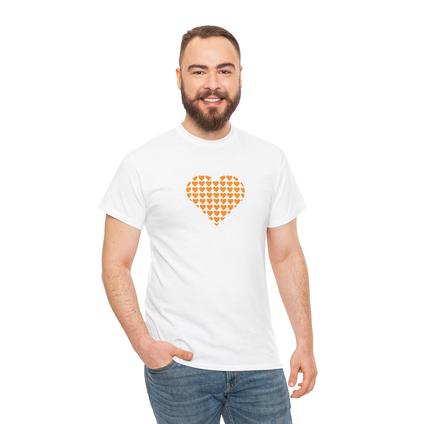 Unisex Heavy Cotton Tee - Multiple Hearts - SA