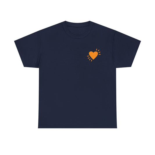 Unisex Heavy Cotton Tee - Small Heart - NSW
