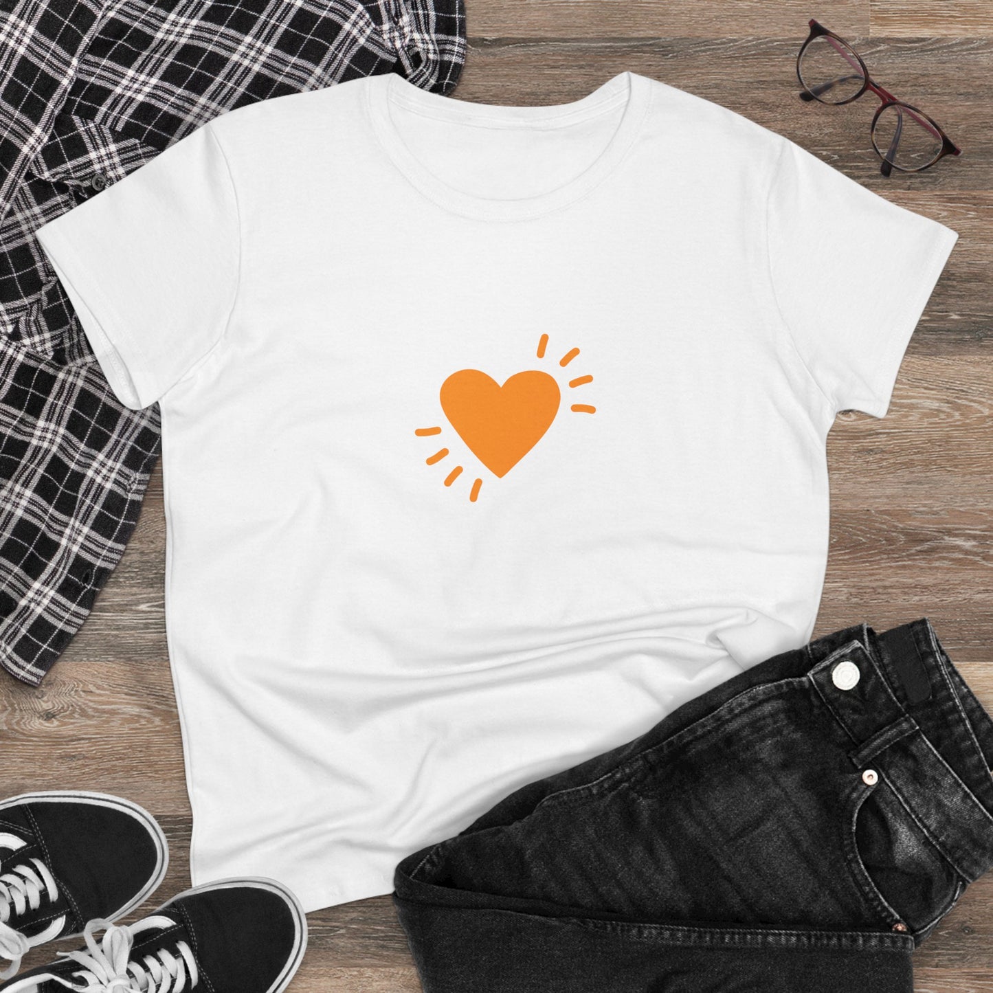 Women's Cotton Tee - Big Heart - SA