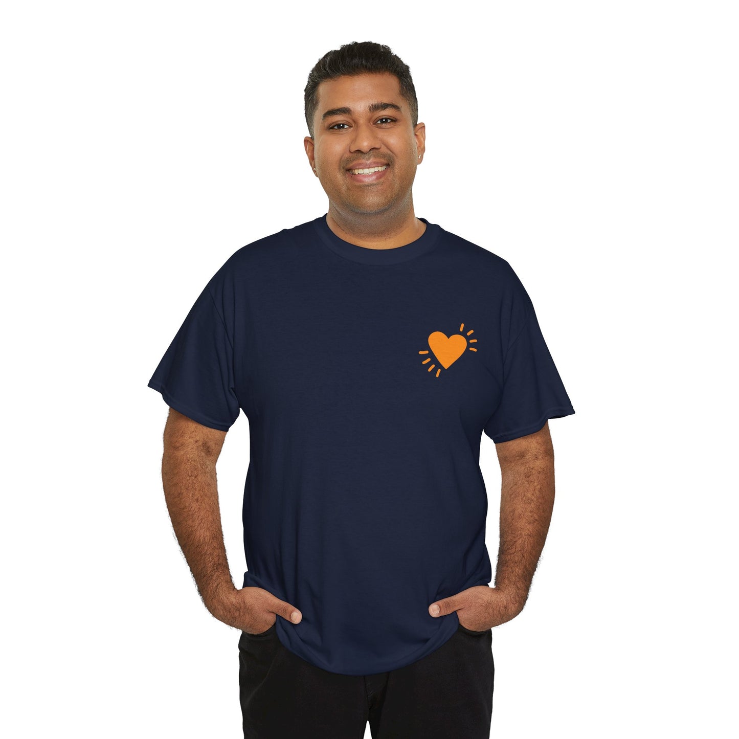 Unisex Heavy Cotton Tee - Small Heart - SA