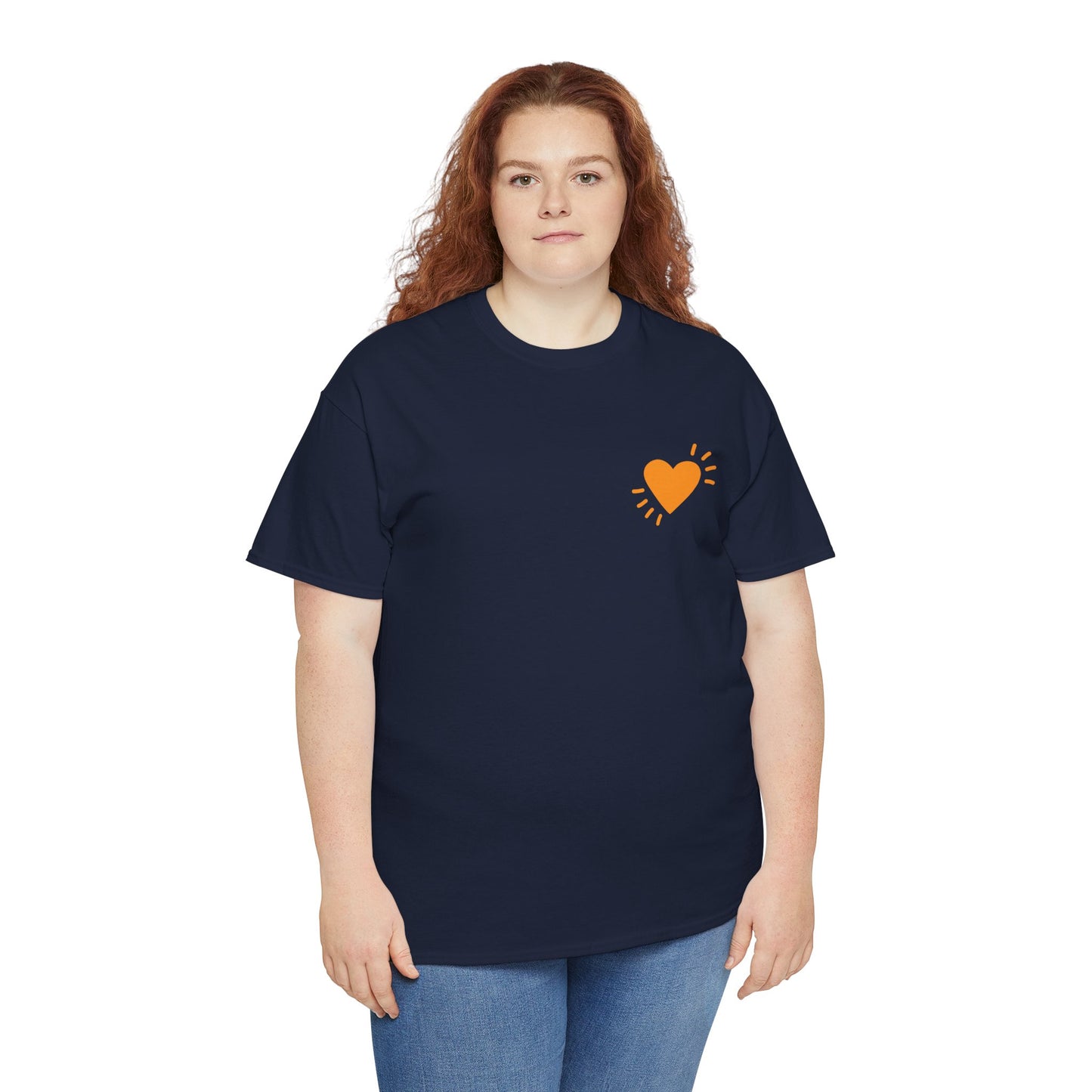 Unisex Heavy Cotton Tee - Small Heart - SA