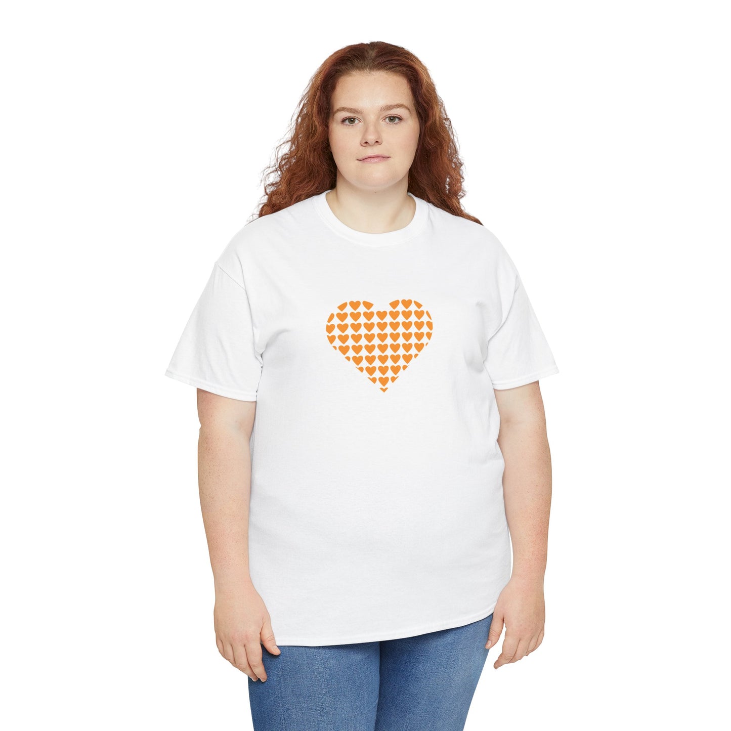 Unisex Heavy Cotton Tee - Multiple Hearts - SA