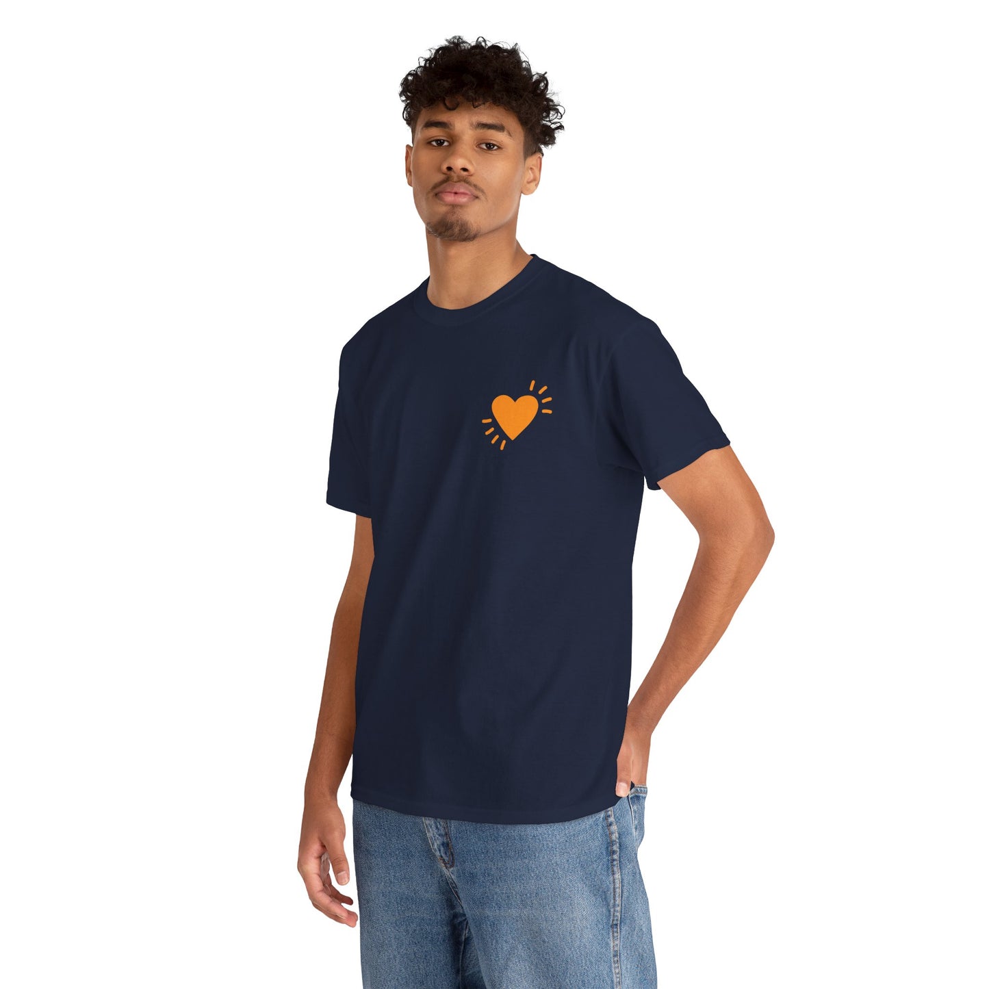 Unisex Heavy Cotton Tee - Small Heart - SA