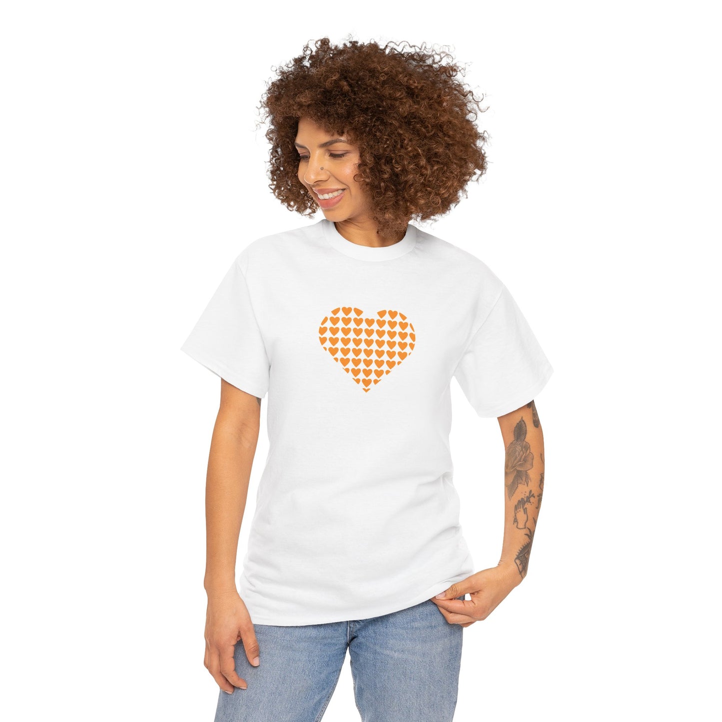 Unisex Heavy Cotton Tee - Multiple Hearts - SA