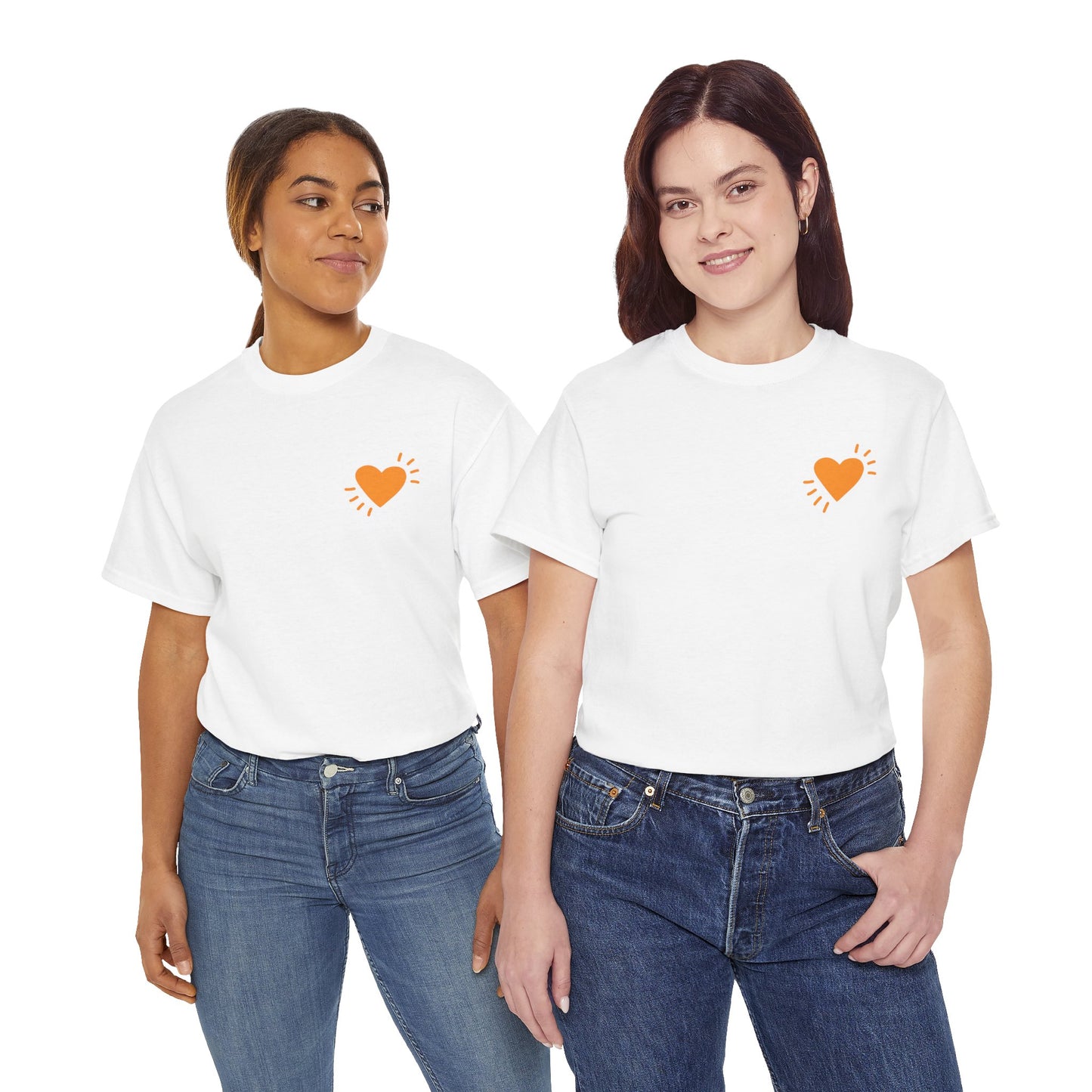 Unisex Heavy Cotton Tee - Small Heart - SA