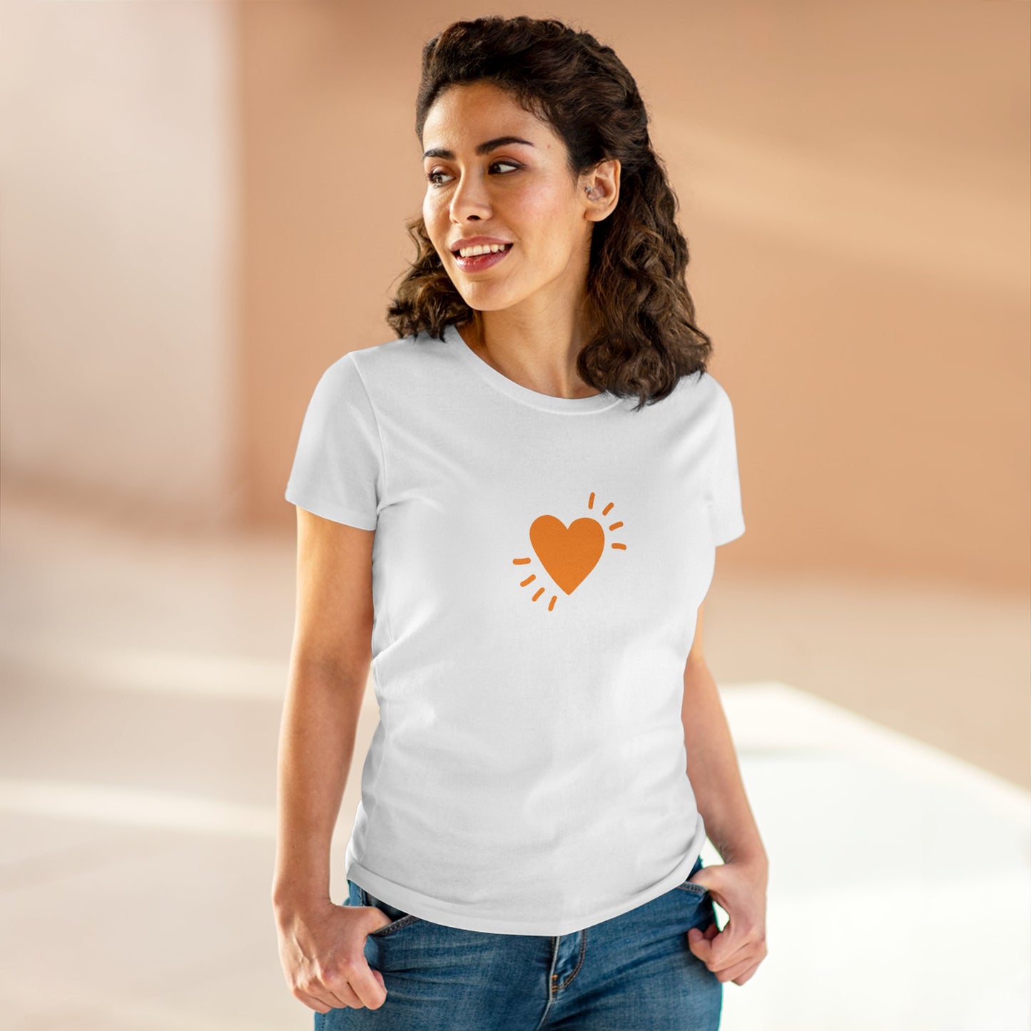 Women's Cotton Tee - Big Heart - SA