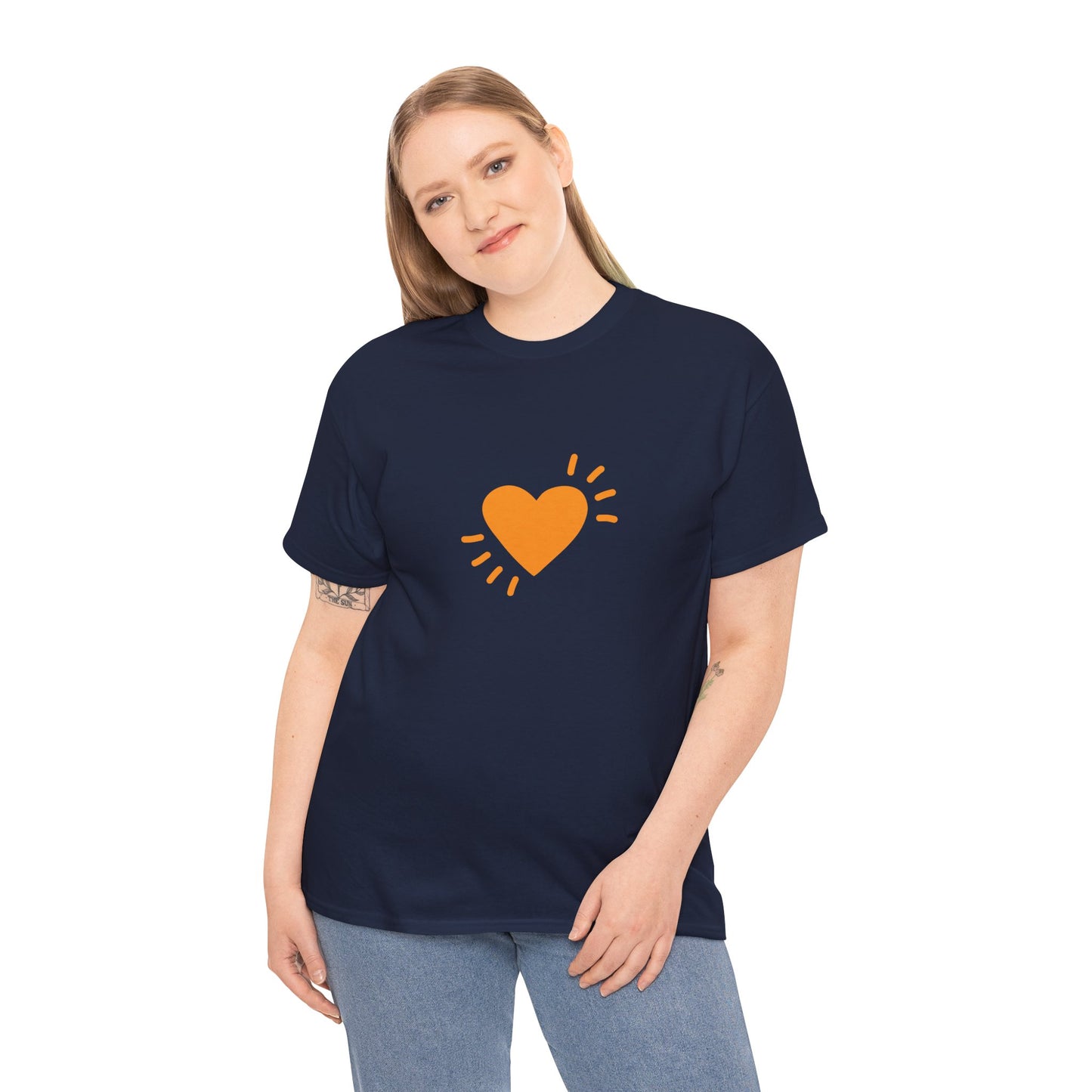 Unisex Heavy Cotton Tee - Big Heart - SA