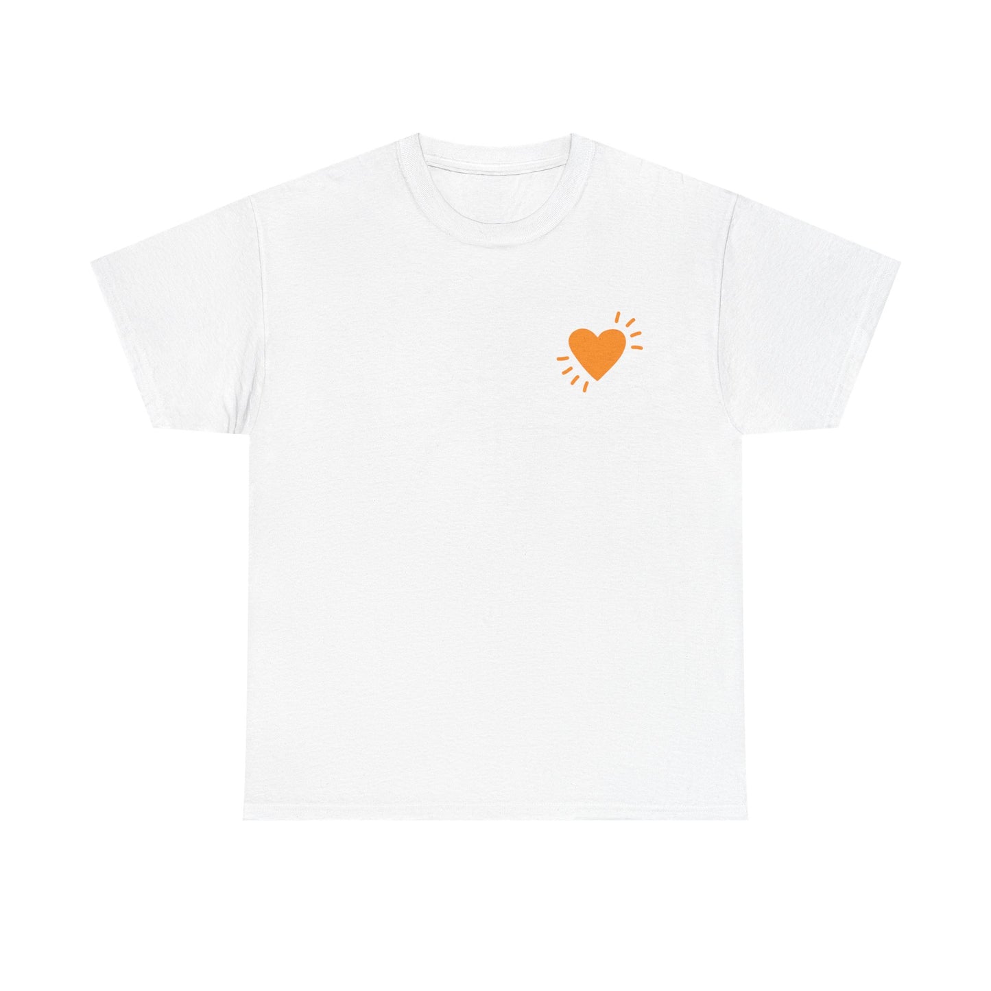 Unisex Heavy Cotton Tee - Small Heart - SA