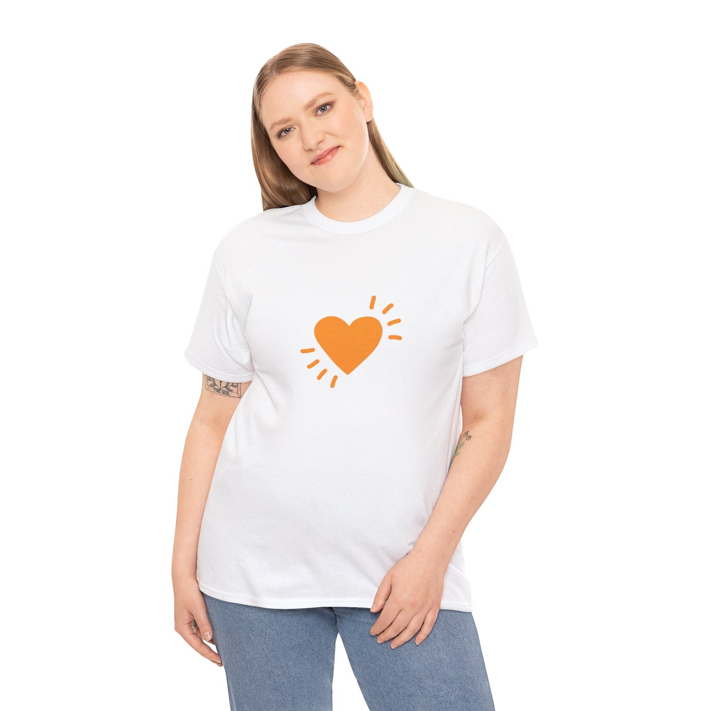Unisex Heavy Cotton Tee - Big Heart - SA