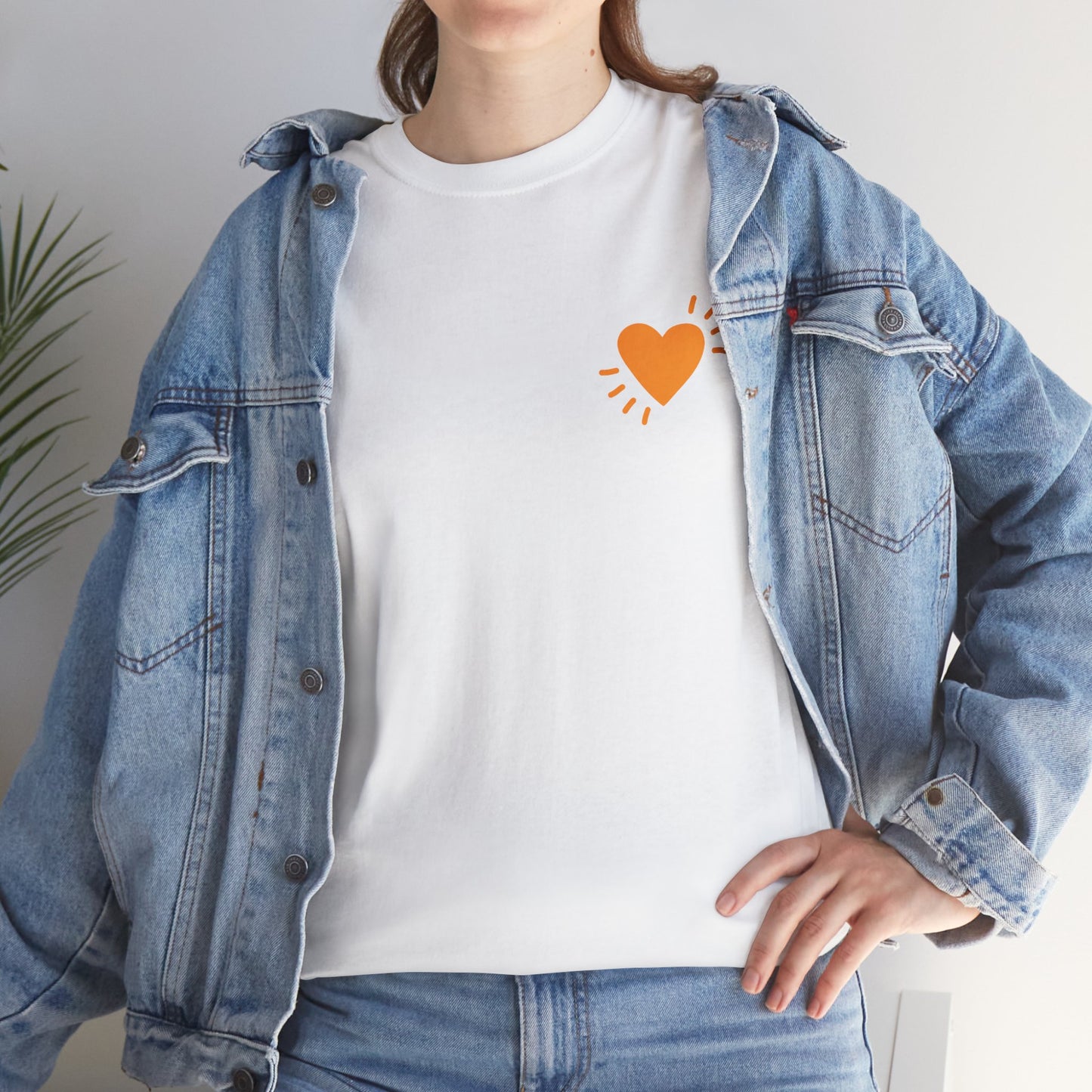 Unisex Heavy Cotton Tee - Small Heart - SA